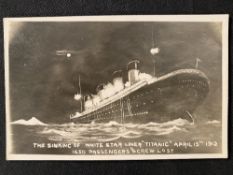R.M.S. TITANIC: Unusual Eisner & Co. of Portsmouth postcard of the sinking of the White Star line