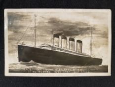 R.M.S. TITANIC: Unusual post-disaster postcard postally used June 7th 1912. Handwritten message on