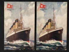 R.M.S. TITANIC: Pre-sinking Tucks Oilette of Titanic plus another of Olympic.