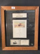 R.M.S. LUSITANIA: In Memoriam Presentation comprising a menu dated May 9th 1912 and a memorial card.