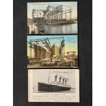 R.M.S. TITANIC: Real photo postcards of the World's Greatest Gantry at Harland & Wolff showing