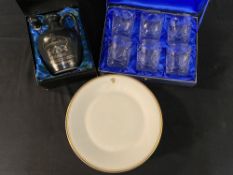 CUNARD: Six Cunard Line original dinner plates, Royal Doulton bone china. Souvenir of Queen