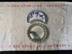 RED STAR LINE: Ceramics to include Second Class crescent dish, milk jug, Gothic arch side plate