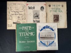 R.M.S. TITANIC: Original sheet music scores to include 'The Band was Playing as the Ship Went Down',