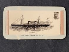 WHITE STAR LINE: Late 19th early 20th cent. celluloid bookmark. 5½in. x 3ins.