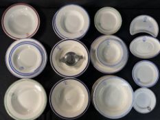 MARITIME: Large selection of Northern Lighthouse Board ceramic dinner plates and bowls dating from