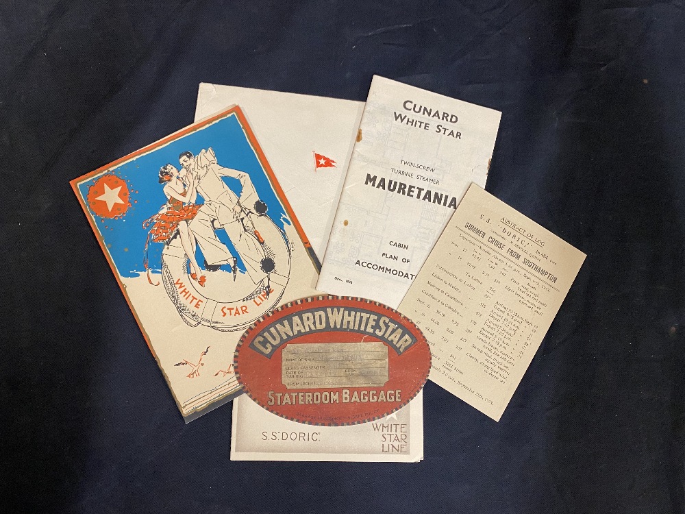 OCEAN LINER: Mixed folder of ephemera to include Cunard & White Star Line. Approx. 29 pieces.