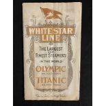 R.M.S. TITANIC: Rare cutaway for the Olympic and Titanic with colour cover First & Second Class
