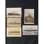 R.M.S. OLYMPIC & BRITANNIC: Real photos and other related cards (5).