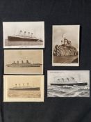 R.M.S. OLYMPIC & BRITANNIC: Real photos and other related cards (5).