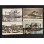 R.M.S. TITANIC: Related real photo & other postcards including The Great Gantry at Harland & Wolff.