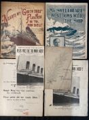 R.M.S. TITANIC: Original sheet music scores to include Nearer My God to Thee, Pres Toi Mon Dieu x 2,