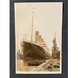 R.M.S. TITANIC: H Symes real photo postcard of Titanic at Southampton.