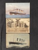 R.M.S. TITANIC: J. Salmon post-disaster postcards plus two others.