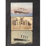 R.M.S. TITANIC: J. Salmon post-disaster postcards plus two others.