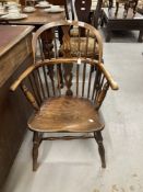 19th cent. Oak & elm child's Windsor chair.