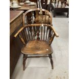 19th cent. Oak & elm child's Windsor chair.