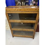 20th cent. Oak Globe Wernecke style glass fronted bookcase with three shelves. Height 46ins. Width