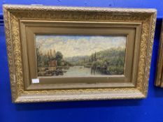 19th cent. English School: Oil on canvas 'Maidenhead on the Thames'. 13ins. x 7ins.