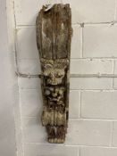 17th/18th cent. Continental carved Corbel Heraldic beast above floral embellishments. Approx. 40ins.