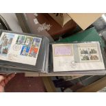 Stamps: Two albums containing sixty nine first day and commemorative covers from 1970-1981.