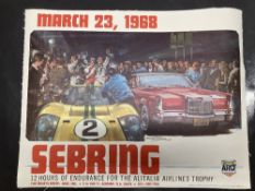 Motorsport: Sebring 1968 colour lithograph by Michael Turner. 24ins. x 19ins.