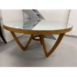 Art & Design: Jeremy Broun 1970s/80s mirror topped coffee table with angular base, small crack to