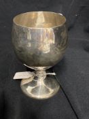 Hallmarked Silver: Wine goblet hallmarked Edward Evans London 1985. Weight 6.70oz.
