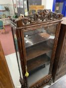 20th cent. Chinese hardwood glazed display cabinet. 27ins. x 74ins. x 13ins.