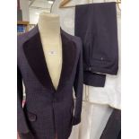 Gentleman's Couture: 1970s Christian Dior Monsieur two-piece suit in purple wool brocade. The jacket