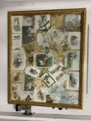 Ephemera: Late 19th/early 20th cent. Christmas cards presented mounted in a frame. 24ins. x 19ins.