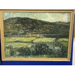 19th cent. Welsh School, Impasto on board of a landscape. 27ins. x 20ins.