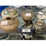 Chinese shipwreck blue and white porcelain Tek Sing and other items including polychrome pot and