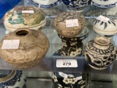 Chinese shipwreck blue and white porcelain Tek Sing and other items including polychrome pot and