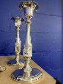 Sterling Silver: Fisher, Alexandria candlestick of elegant form stamped to base 2650 weighted base