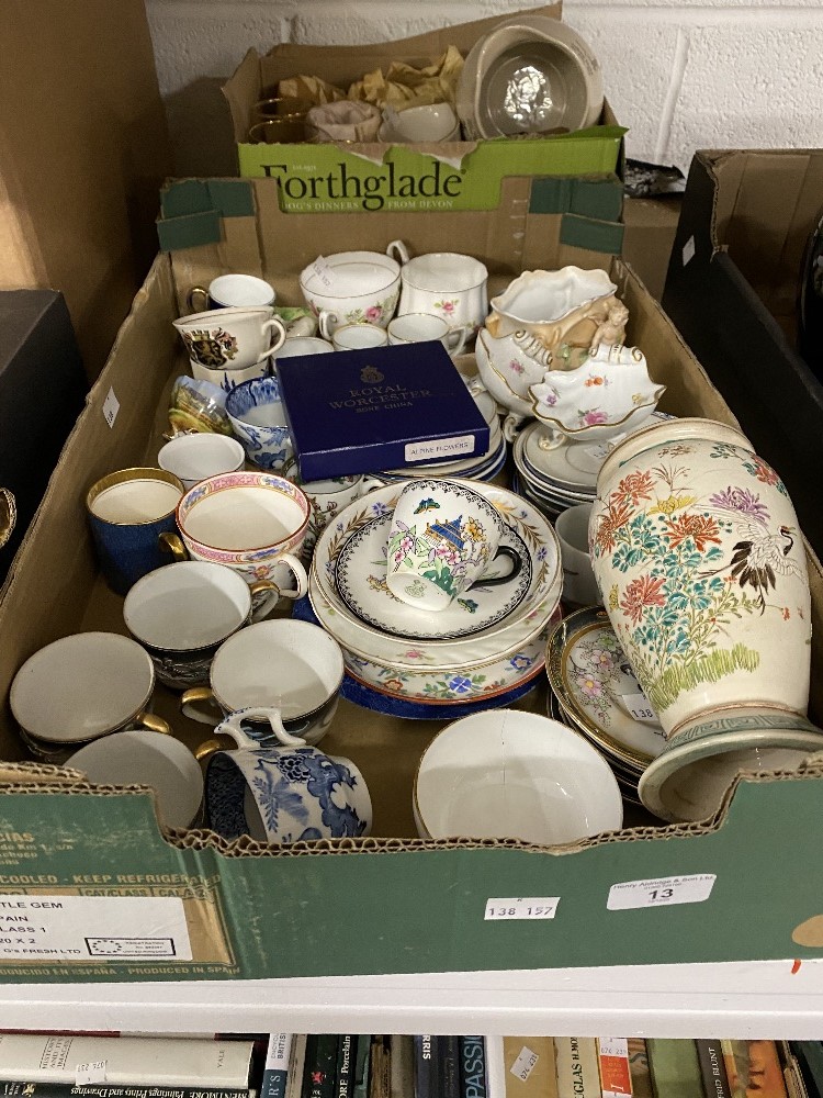 19th & 20th cent. Ceramics & Glass: One box containing a large selection of cups, coffee cans and