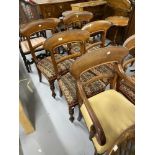 Early 19th cent. Mahogany bar back set of six dining chairs, including one carver.