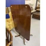 19th cent. Mahogany tilt top breakfast table. 35ins. x 48ins.