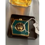 20th cent. Parfum Rolex fragrance 'Perpetually Yours', gilt metal container, Rolex trademark, single
