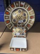 20th cent. Ceramics: Royal Crown Derby Imari plate No. 1128 XL111, Dia. 10½ins. Trinket box 1128