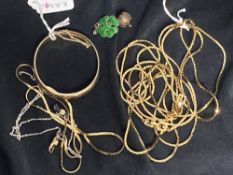 Designer Jewellery: Givenchy matching gold tone interlocking link necklace x 22ins, 28ins, 36ins. (