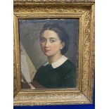 19th cent. Continental School: Oil on canvas, portrait of a young woman. 9ins. x 12ins.