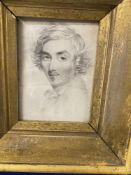 19th cent. English School: Watercolour of a lady, signed JW. Childs 1816, 4½ins. x 6ins. Plus a