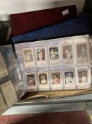 Cigarette Cards: Three binder albums containing full and part sets including Wills air raid