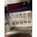 Cigarette Cards: Three binder albums containing full and part sets including Wills air raid