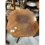 Early 20th cent. Mahogany side table on turned column support with tripod feet. 27½ins. x 19ins. x