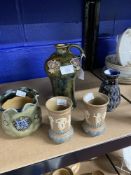 19th/20th cent. Doulton Lambeth Stoneware: Aesthetic & art nouveau in style & appearance jug, bowl &