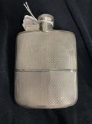 Hallmarked Silver: Hip flask hallmarked Sheffield 1924. Weight 5.25oz.