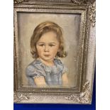 20th cent. Continental School: E. Muller oil on canvas, portrait of a young Sonia Enekel, signed