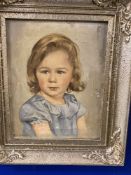 20th cent. Continental School: E. Muller oil on canvas, portrait of a young Sonia Enekel, signed